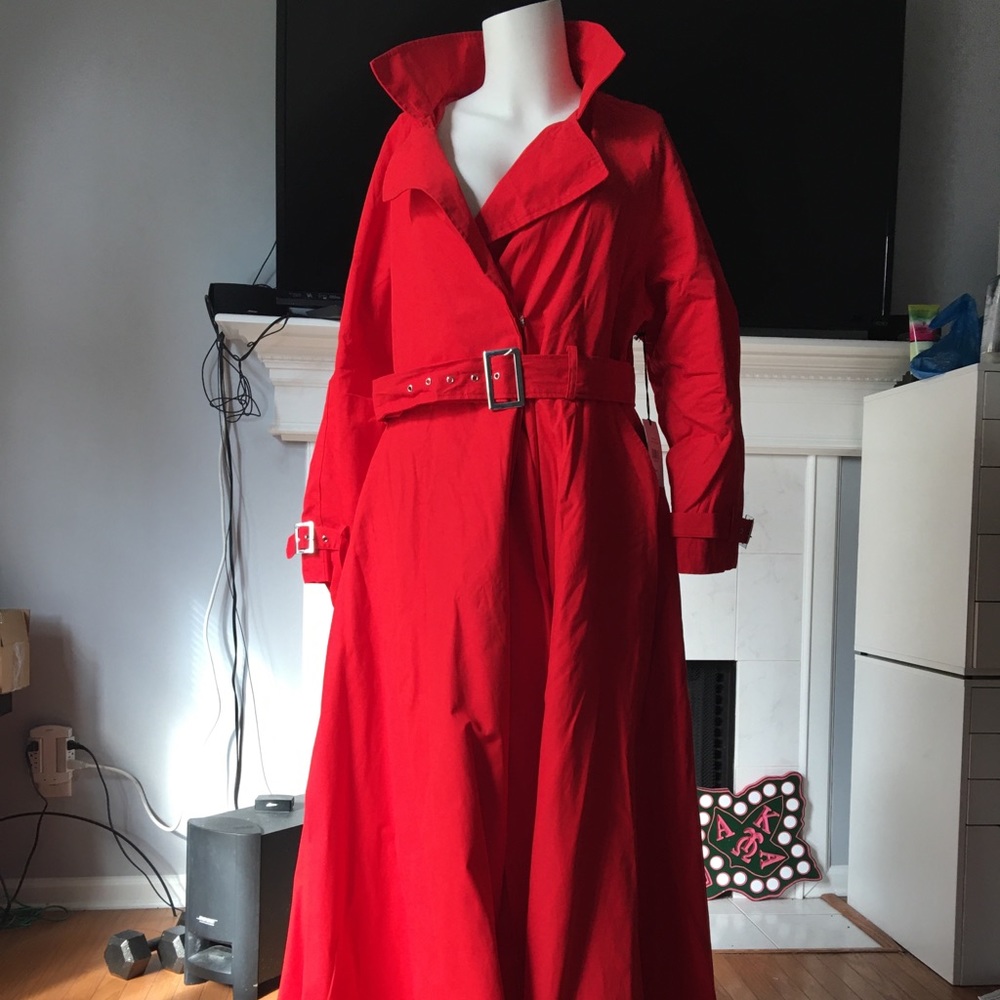 Gorgeous red Maxi Coat Dress Patrick Starrr Fashion to Figure Size 2/3